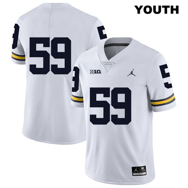 Youth NCAA Michigan Wolverines Joel Honigford #59 No Name White Jordan Brand Authentic Stitched Legend Football College Jersey IW25G46CO